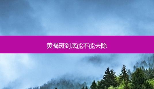 黄褐斑到底能不能去除-第1张图片-容颜志 - 专注变美资讯