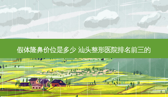 假体隆鼻价位是多少 汕头整形医院排名前三的-第1张图片-容颜志 - 专注变美资讯