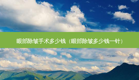 眼部除皱手术多少钱（眼部除皱多少钱一针）-第1张图片-容颜志 - 专注变美资讯