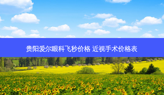 贵阳爱尔眼科飞秒价格 近视手术价格表-第1张图片-容颜志 - 专注变美资讯 贵阳爱尔眼科飞秒价格 近视手术价格表-第1张图片-容颜志 - 专注变美资讯