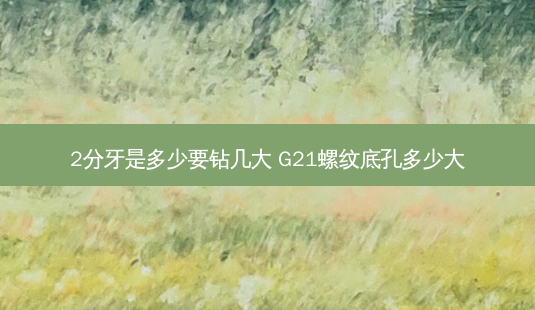 2分牙是多少要钻几大 G21螺纹底孔多少大-第1张图片-容颜志 - 专注变美资讯 2分牙是多少要钻几大 G21螺纹底孔多少大-第1张图片-容颜志 - 专注变美资讯