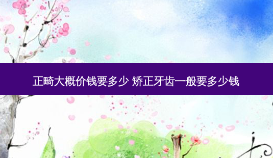 正畸大概价钱要多少 矫正牙齿一般要多少钱-第1张图片-容颜志 - 专注变美资讯 正畸大概价钱要多少 矫正牙齿一般要多少钱-第1张图片-容颜志 - 专注变美资讯