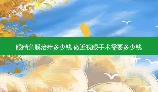 眼睛角膜多少钱 做近视眼手术需要多少钱-第1张图片-容颜志 - 专注变美资讯 眼睛角膜多少钱 做近视眼手术需要多少钱-第1张图片-容颜志 - 专注变美资讯