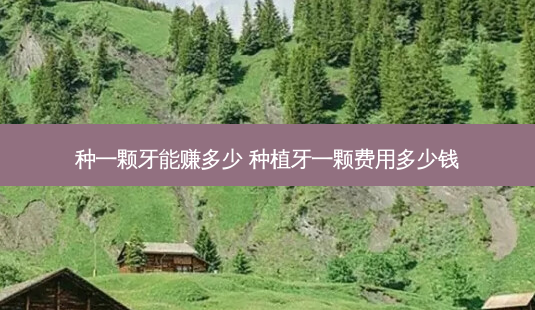 种一颗牙能赚多少 种植牙一颗费用多少钱-第1张图片-容颜志 - 专注变美资讯 种一颗牙能赚多少 种植牙一颗费用多少钱-第1张图片-容颜志 - 专注变美资讯