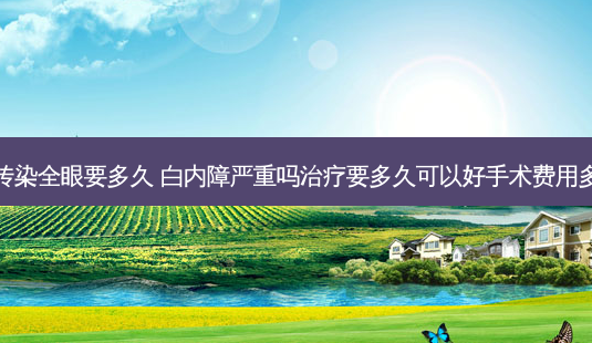 白内障传染全眼要多久 白内障严重吗要多久可以好手术费用多少谢谢-第1张图片-容颜志 - 专注变美资讯 白内障传染全眼要多久 白内障严重吗要多久可以好手术费用多少谢谢-第1张图片-容颜志 - 专注变美资讯