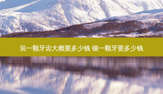 装一颗牙齿大概要多少钱 镶一颗牙要多少钱-第1张图片-容颜志 - 专注变美资讯 装一颗牙齿大概要多少钱 镶一颗牙要多少钱-第1张图片-容颜志 - 专注变美资讯