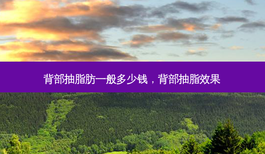 背部抽脂肪一般多少钱,背部抽脂效果-第1张图片-容颜志 - 专注变美资讯 背部抽脂肪一般多少钱,背部抽脂效果-第1张图片-容颜志 - 专注变美资讯