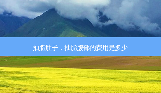 抽脂肚子，抽脂腹部的费用是多少-第1张图片-容颜志 - 专注变美资讯