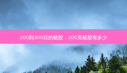 200到300目的硅胶,200克硅胶有多少-第1张图片-容颜志 - 专注变美资讯 200到300目的硅胶,200克硅胶有多少-第1张图片-容颜志 - 专注变美资讯