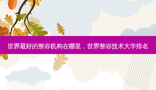 世界 *** 的整容机构在哪里,世界整容技术大学排名-第1张图片-容颜志 - 专注变美资讯 世界 *** 的整容机构在哪里,世界整容技术大学排名-第1张图片-容颜志 - 专注变美资讯