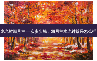 水光针海月兰 一次多少钱，海月兰水光针效果怎么样
