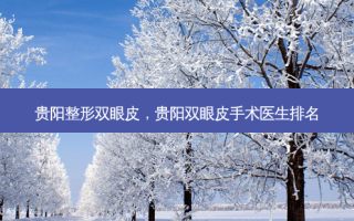 贵阳整形双眼皮，贵阳双眼皮手术医生排名