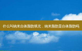 什么叫纳米自体脂肪填充，纳米脂肪是自体脂肪吗