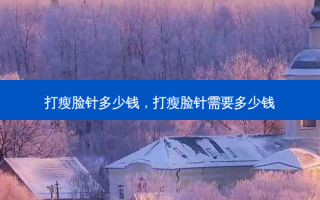 打瘦脸针多少钱，打瘦脸针需要多少钱
