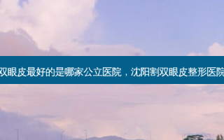 沈阳割双眼皮 *** 的是哪家公立医院，沈阳割双眼皮整形医院哪家好
